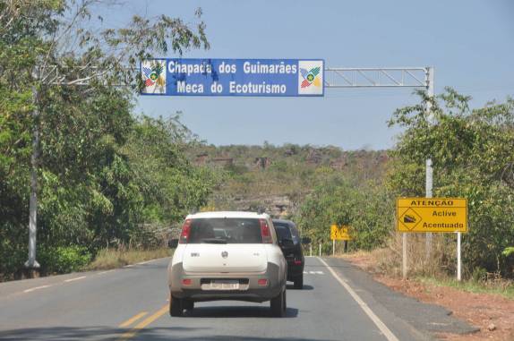 Chegando à Chapada dos Guimarães, no Mato Grosso